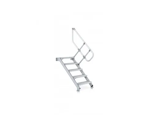 industrietrap bordes H 1 5m 7treden trede B 800mm 45° aluminium