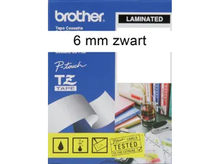 Labeltape Brother P-touch TZe-211 standaard 6mm zwart op wit - 3