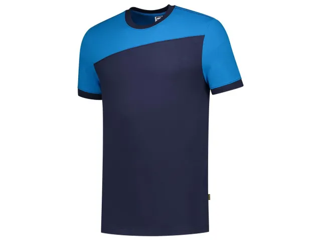 Tricorp Bicolor naden 102006 T-shirt, marineblauw/lichtblauw, maat S,