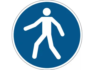 Vloermarkeringssticker Blauw Gebruik Wandelpad 430mm - 1