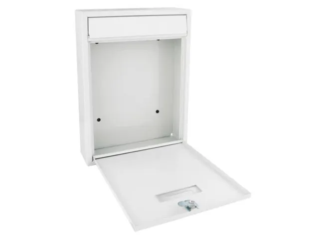 Brievenbus Ibiza Wit met naamplaatje incl. 2 sleutels 36x26x8cm