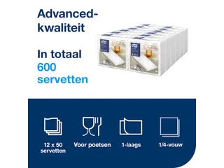 Tork 478145 Premium Linstyle Dinnerservet wit 1/8-vouw 600 Stuks - 7