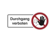aanwijzingsbord,Doorgang verboden,PVC,om te verlijmen,HxB 130x300mm