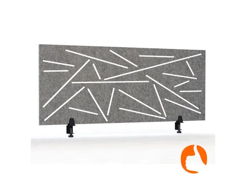 Akoestisch Bureaupaneel met patroon uitsnede 60x160cm Grijs