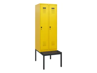 locker met bank,HxBxD 1950x600x815mm,2vak,vak B 300mm,draaigrendel - 2