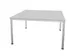 Vergadertafel 74x140x140cm vierkant 4voeten Aluzilver Mp-lichtgrijs