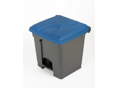 pedaalemmer,1x30l,HxBxD 435x398x410mm,romp PP grijs,deksel PP blauw