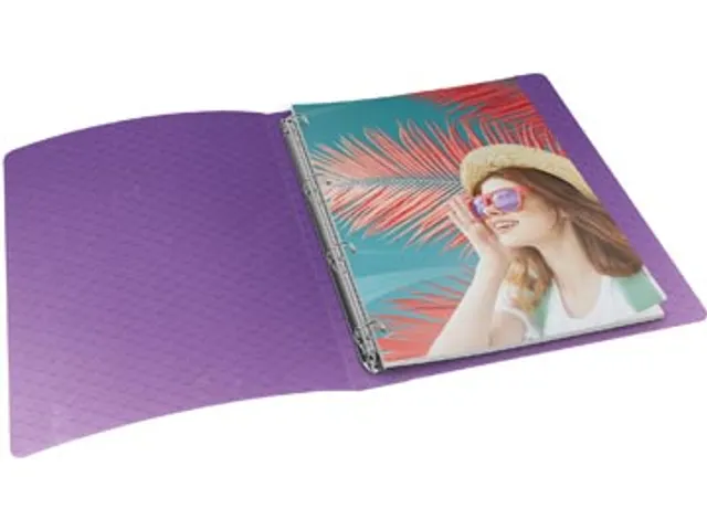 Colour'Breeze ringmap, 4 ringen, PP, ft A4, met soepele kaft Lavendel