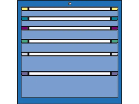 ladekast,HxBxD 800x605x695mm,6lade(n),cil.-slot,RAL7035,front RAL7035