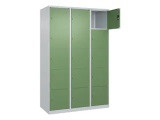lockerkast,HxBxD 1850x1200x500mm,3x5vakken,vak B 400mm,cil.-slot - 1