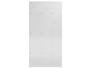 Lockerkast 1800x870x500mm 3x3 vakken cilinderslot, sokkel, RAL7035 - 2