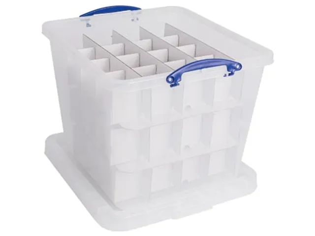 Boîte de rangement Really Useful Box avec insert 60 litres transparen
