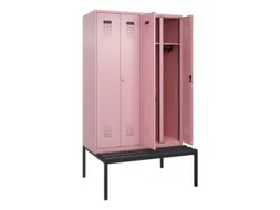 locker met bank,voor scheiding van kleding,HxBxD 2120x1200x815mm,4vak