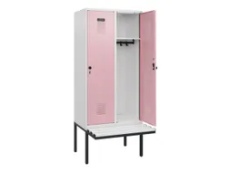 locker met bank,HxBxD 1950x800x815mm,2vak,vak B 400mm,draaigrendel