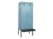 locker met bank,voor scheiding van kleding,HxBxD 2120x800x815mm,2vak
