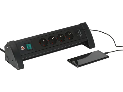 Stekkerdoos Brennenstuhl Premium 4-voudig USB-C en USB-A zwart