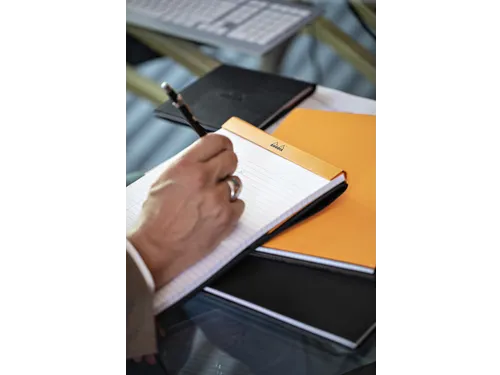 Schrijfblok Rhodia A6 lijn 80 vel 80gr oranje