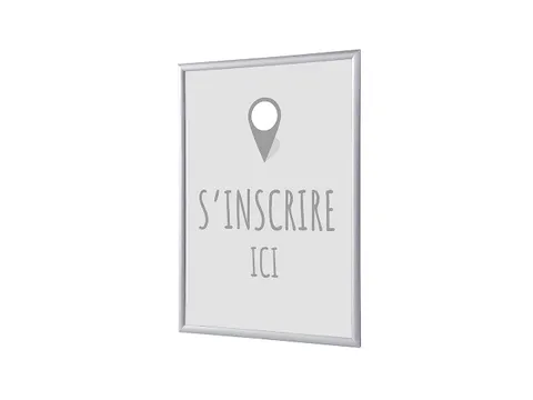 Kliklijst A1 complete set met print "S'incrire ici" Grijs
