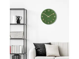 Wandklok Nextime dia 40cm Groen glas/Aluminium Classy Medium - 5