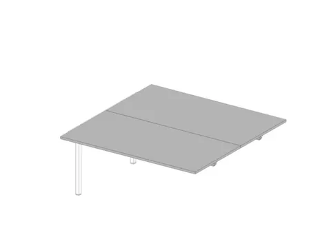 aanbouwtafel,v. benchtafel m. 4-voet,HxBxD 730x1600x1600mm,blad grijs