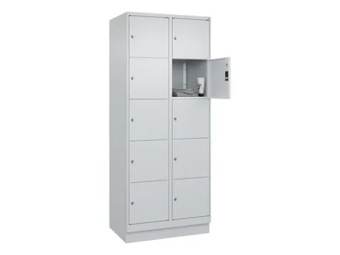 lockerkast,HxBxD 1950x800x500mm,2x5vakken,vak B 400mm,cil.-slot,sokkel