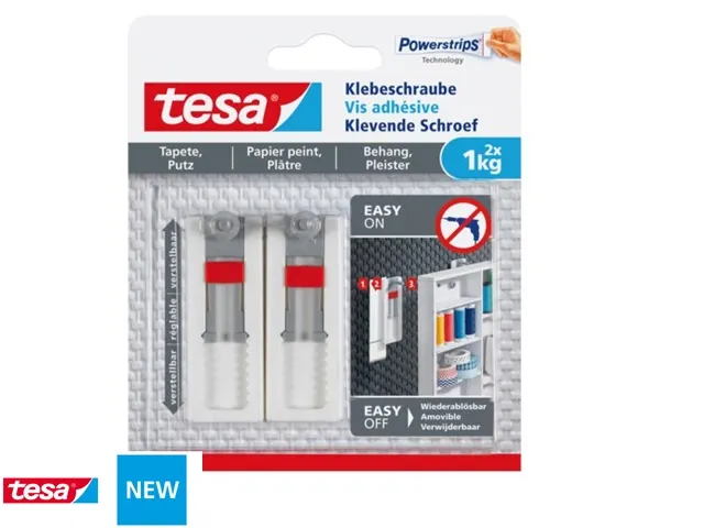 Vis adhésive Tesa papier peint et plâtre réglable 1kg