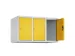 opzetkast,v. locker,3vak.,vak B 300mm,HxBxD 500x900x500mm,cilinderslot