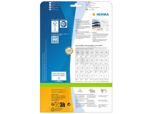 HERMA 5063 Premium Adresetiketten A4 105x148mm (A6) Wit 100 stuks