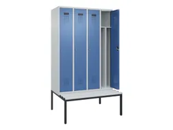 locker met bank,voor scheiding van kleding,HxBxD 2120x1200x815mm,4vak