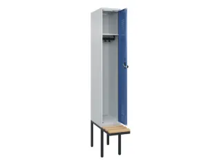 locker met bank,HxBxD 2120x300x815mm,1vak,vak B 300mm,draaigrendel - 2