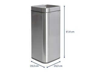 9503094 Afvalbak MAULprime 30L edelstaal 25.1x25.1x60.4cm zilver - 2