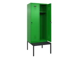 locker met bank,HxBxD 2120x800x815mm,2vak,vak B 400mm,draaigrendel