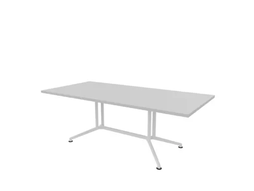 vergadertafel,HxBxD 740x2100x1000mm,rechthoekig,V-vormonderstel wit