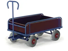 Handtrekwagen 400kg 1130x635mm Luchtbanden Ral5010 Houten Wanden