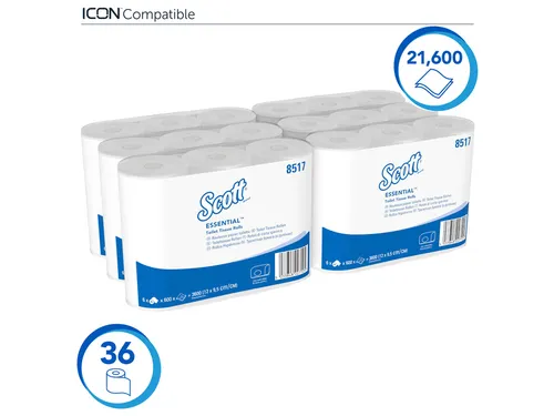 Toiletpapier Scott Essential 2-laags 600vel wit 8517
