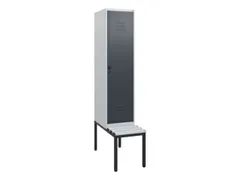 locker met bank,HxBxD 1950x400x815mm,1vak,vak B 400mm,draaigrendel