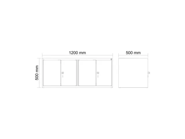 opzetkast,v. locker voor scheiding van kleding,4vak.,vak B 300mm