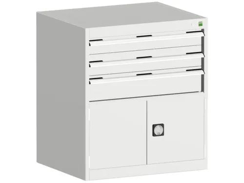ladekast HxBxD 900x800x750mm 3laden RAL7035 front RAL7035