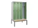locker met bank,voor scheiding van kleding,HxBxD 2120x1200x815mm,4vak