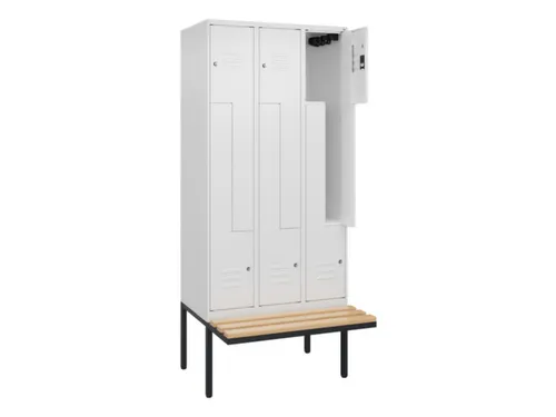 Z-garderobekast,HxBxD 2120x900x815mm,6vak,vak B 300mm,cil.-slot