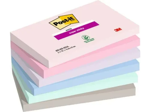 Memoblok 3M Post-it 655-6SS Super Sticky 76x127mm SOUL 6 stuks