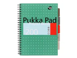 Projectboek Pukka Metallic A4 lijn 5-tabs 200 pagina's 80gr groen