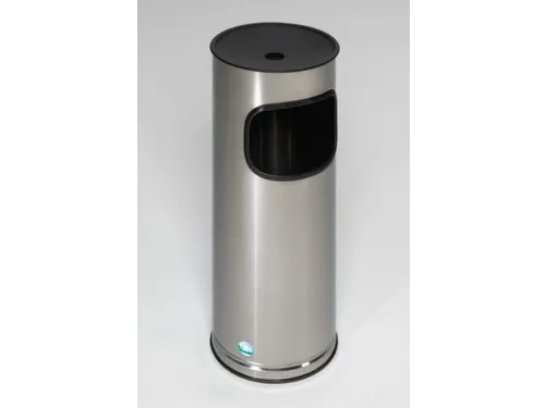 Combi-Asbak HXØ 610X250Mm Aluminium Opvangbak Zwart Rvs 17 Liter