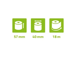 Papierrol zonder fenol voor bankkaartterminals 57x40mm - 8