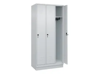 locker,HxBxD 1950x900x500mm,3vak,vak B 300mm,draaigrendel,sokkel - 2