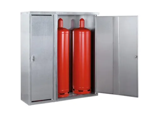 gasflessenkast,v. 3x33kg fles,HxBxD 1435x1320x400mm,m. dak