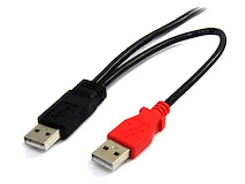 1,8 m USB Y-kabel voor externe harde schijf USB A naar mini B