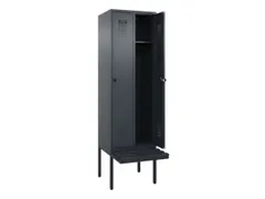 locker met bank,HxBxD 2120x600x815mm,2vak,vak B 300mm,draaigrendel