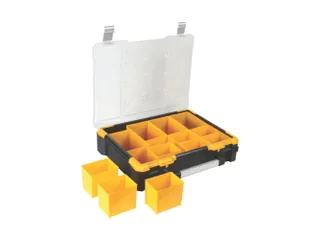 Opbergkoffer PP met 12 verwijderbare bakjes 490x420x115mm Zwart/Geel - 6