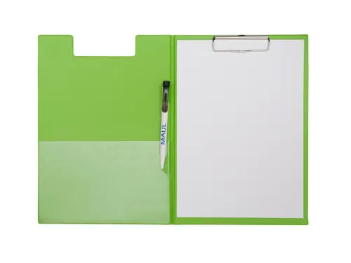 Klembordmap MAUL A4 staand met penlus PVC neon groen